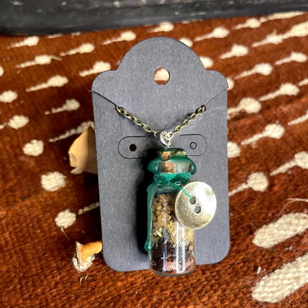 ☽ Money Spell Jar Necklace ☽